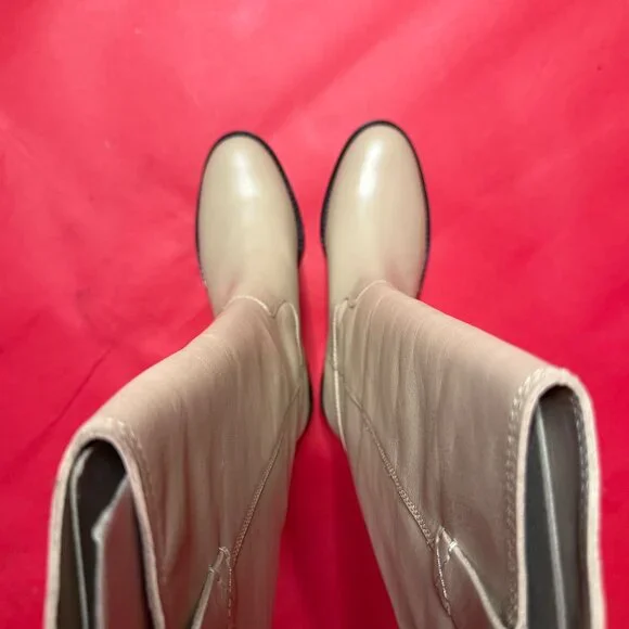 J.Crew Leather Riding Boots – Size 8.5 – Neutral Beige Classic Tall Boots - Picture 6 of 12